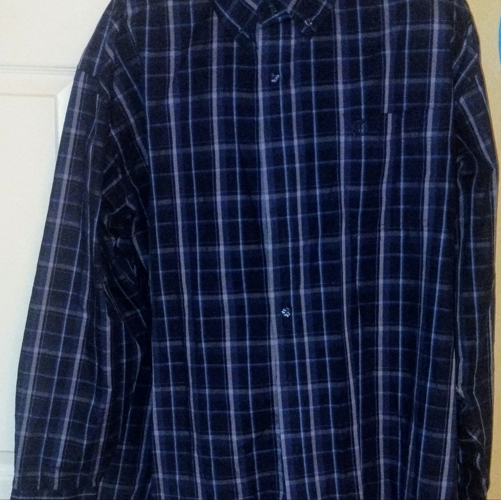 GUNNISON CREEK OUTFITTERS Men's Shirt Size XXL 2XL Plaid Blue Button Down